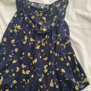 Floral Navy Dress with Yellow Flowers